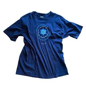 Vintage Ciudad Campus Tee - Blue Geometric Graphic Streetwear Fit